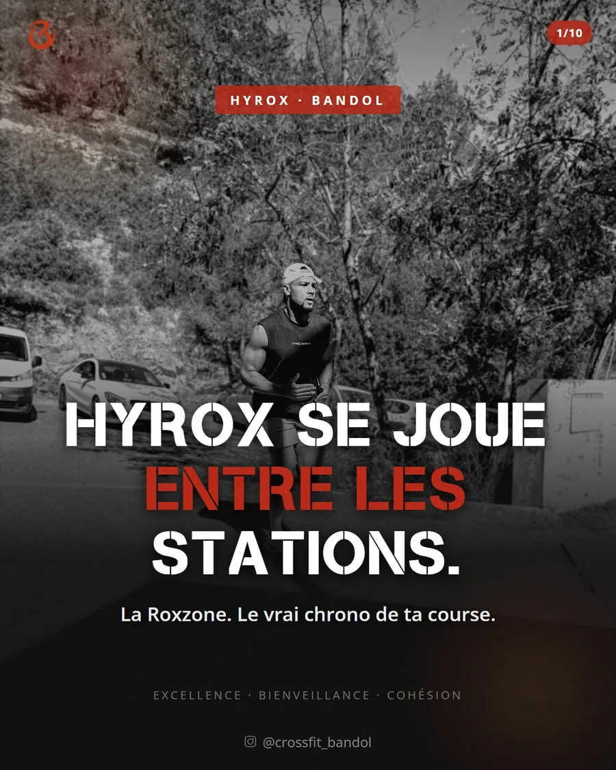 HYROX se joue entre les stations.  Tu peux avoir l